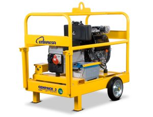 Generador eléctrico Genpack 10 kVA trifásico abierto con motor Lombardini diésel.